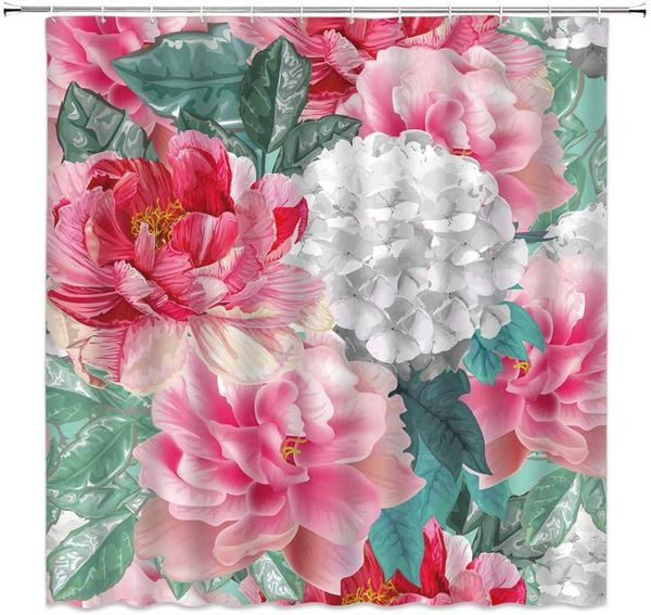 

flower shower curtains spring floral plant peony bathroom decor polyester fabric home bath hanging cloth curtain set