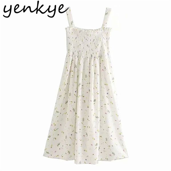 

summer women sweet floral print elastic sling dress elegant lady holiday party dresses midi vestido 210514, Black;gray