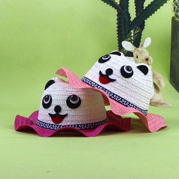 

children's sun hat girls summer beach wave straw hat sun cool, Yellow