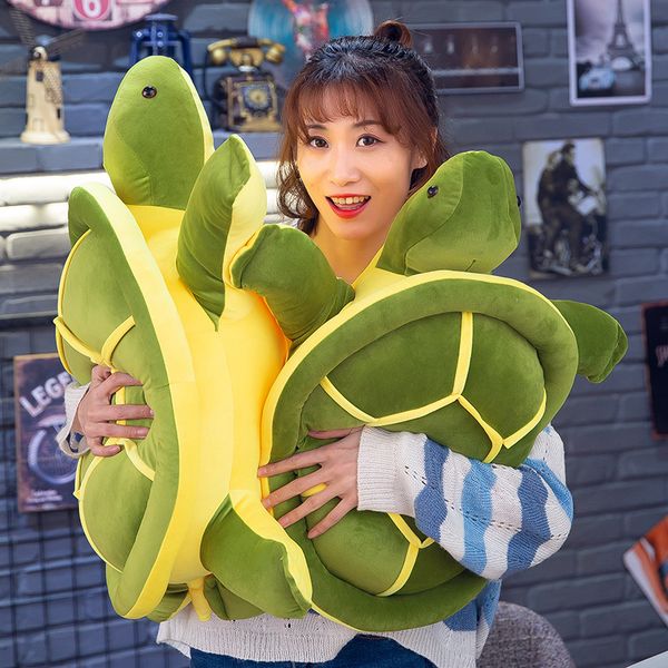 

little turtle plush toy down cotton soft pillow cushion back big eye doll children
