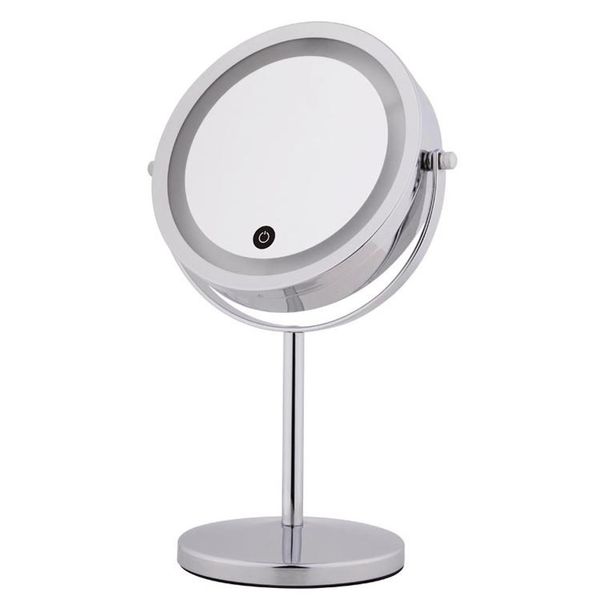 7 polegadas LED Makeup com Mesa de Tabela de Luz de Toque Ajustável Vanity Ampliar Rotação Espelho Redondo Duplicado