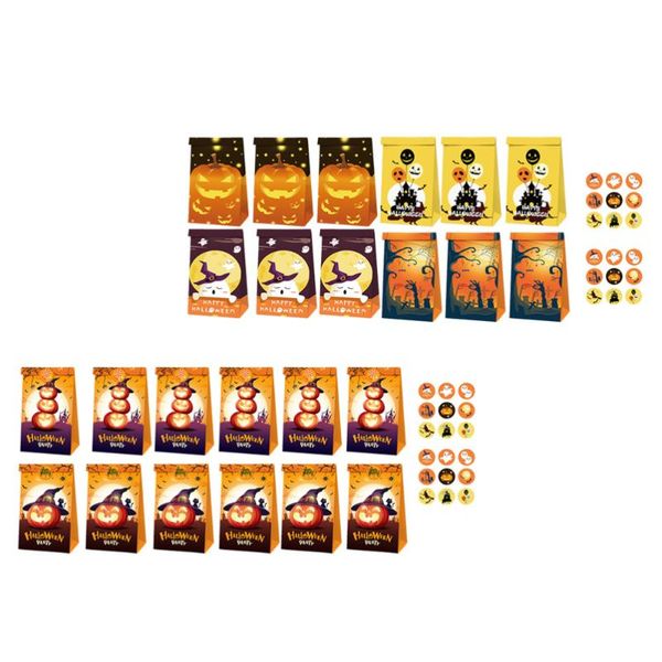

gift wrap 1 set paper bags decorative candy printing sealing stickers