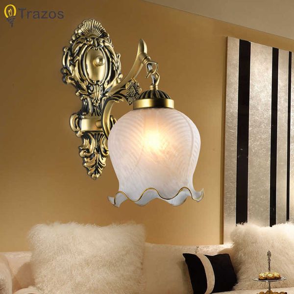 Chegada lâmpada de parede genuína zinco vintage luz artesanal ouro de alta qualidade pingente lâmpada Lâmpada LED 210724