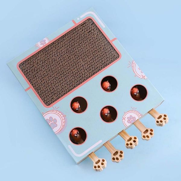 

cat toys 5-holed pet toy hitting hamster cats interactive hunt gophers kitten scratch pad corrugated scratching cardboard