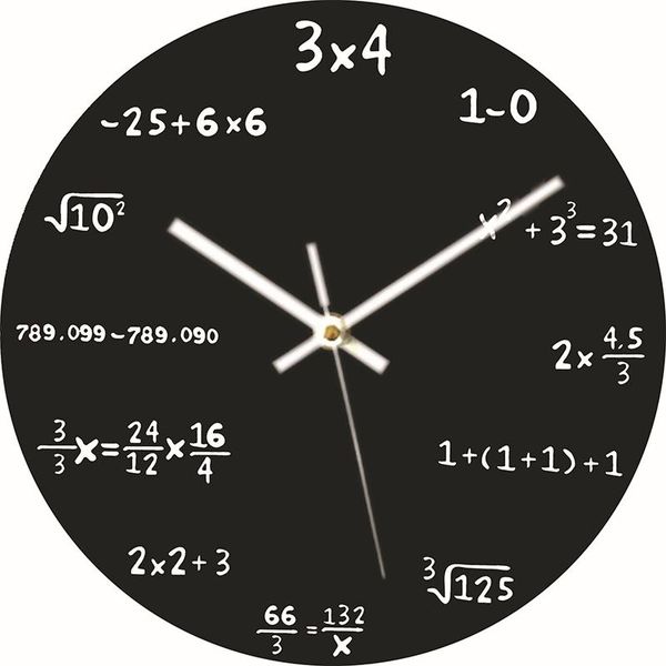 

wall clocks creative math wooden clock modern design home decor 12 inch formulas wood for kid room decorative gift