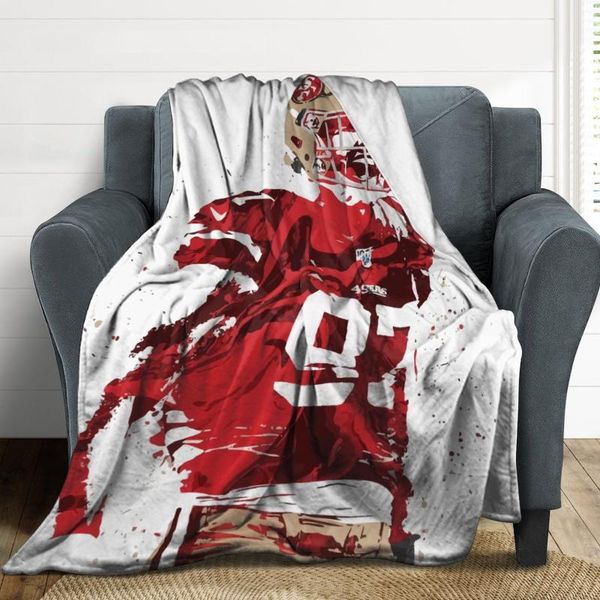 

blankets blanket 97 nick bosa ultra soft micro fleece cozy lightweight microfiber flannel all season living room bedroom vertical