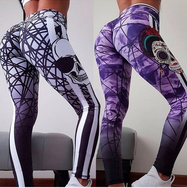 

women's leggings ovesport fashion casual print push up high waist motion clothes slim fitness seamless, Black