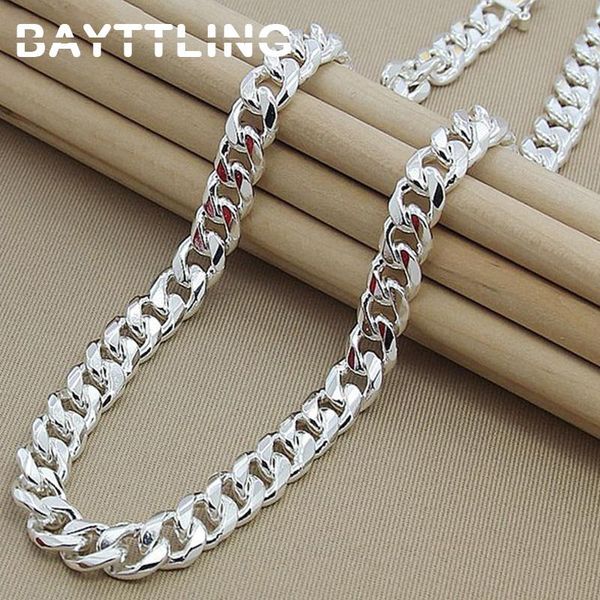 

chains bayttling 925 silver 10mm 20/22/24 inch cuban chain necklace for women men fashion jewelry party birthday gifts