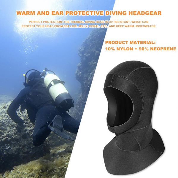 

3mm neoprene diving cap waterproof warm neck cover surfing headwear for water sports sailing swimming helmet masks