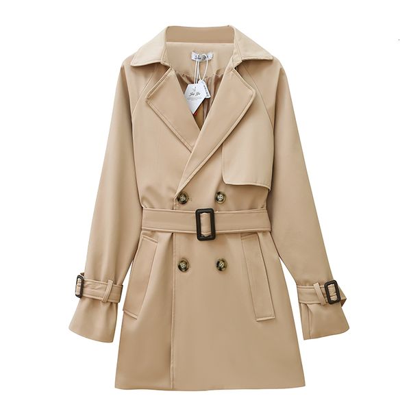 

women's trench coats za casaco trench coat feminino manga longa, sobretudo justo estilo vintage e chique vcei, Tan;black