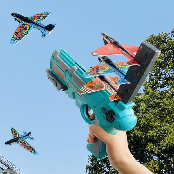 

kids toys airplane launcher model foam bubble catapult plane one-click ejection children gifts party favor