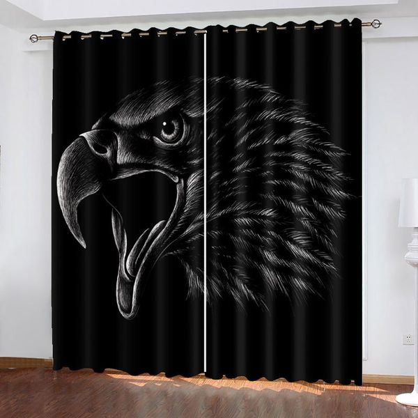 

beautiful po fashion customized 3d curtains black blackout animal decoration curtain & drapes