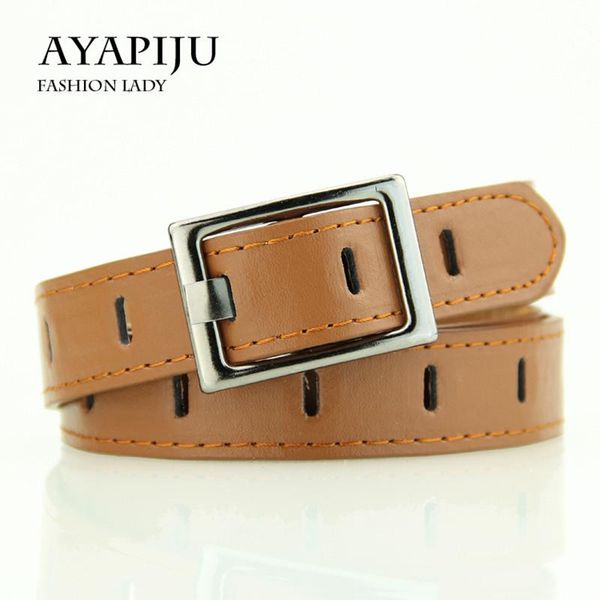 

fashion women leather belt for square buckle pin jeans black chic ladies vintage strap female waistband belts, Black;brown