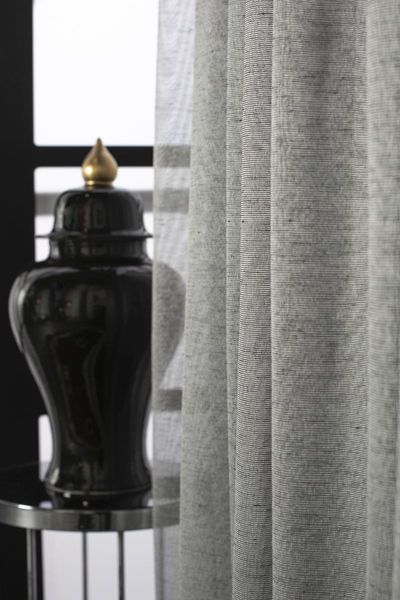 

curtain & drapes solid gray sheer voile curtain. length up to 106 '' ( 270 cm)