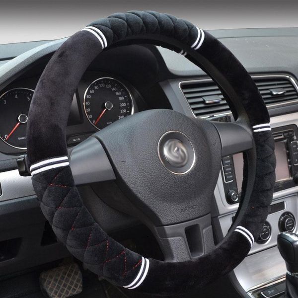 Coprivolante invernale 2021 corto in peluche ricamato 3D stereo antiscivolo caldo manico per auto super morbido