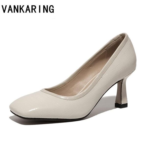 

dress shoes women pumps black high heels genuine leather thick autumn summer square toe single female luxury woman