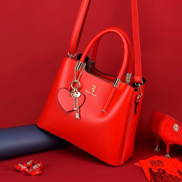 

red wedding fashion 2020 new fashion advanced sense wedding one shoulder messenger bag handbag
