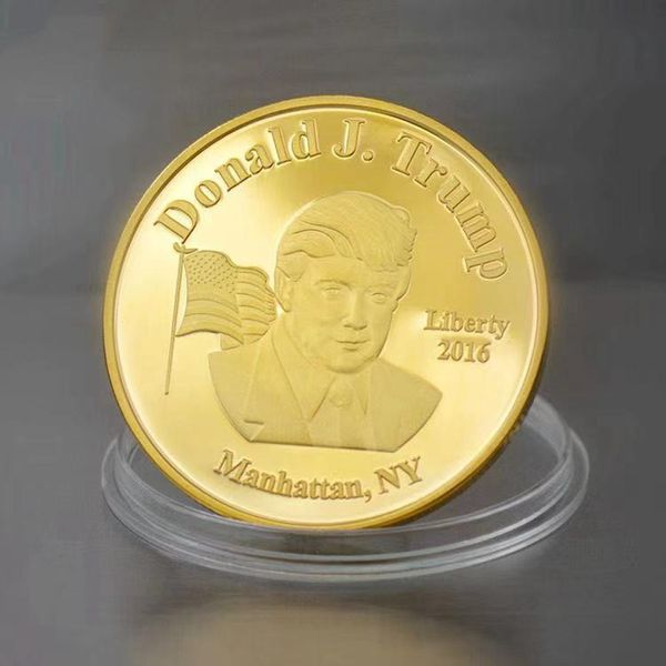 

20pcs non magnetic donald trump craft the majority speaks make american great again gold plated collectible coin