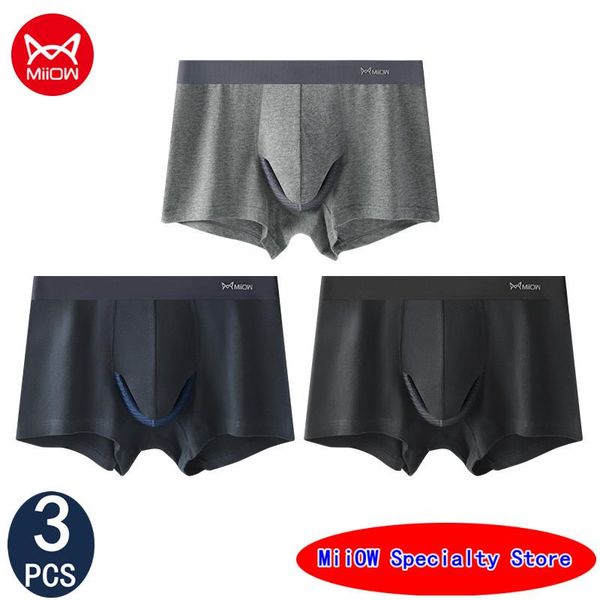 

underpants miiow cotton men's underwear boxer shorts thin breathable boxers man gun s separation cuecas panties calzoncillos hombre, Black;white