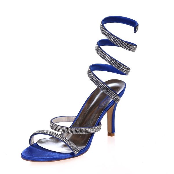 

sandals high heels crystals wedding shoes open toe ankle strap stiletto formal evening party summer ladies y5lx, Black