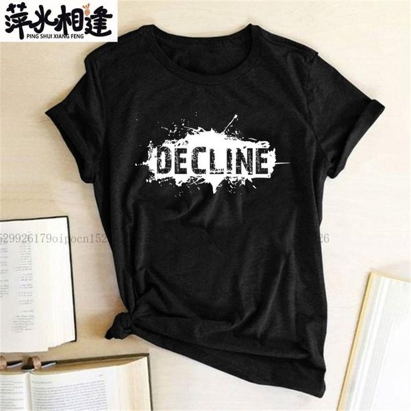 

women's t-shirt decline letter print women short sleeve round neck fashion casual summer tshirts graphic tees clothes 2021, White