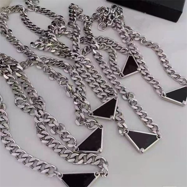 

sublimation pendants new style stainless steel fashion p necklace jewelry inverted triangle pendant love necklaces for women party wedding g, Silver