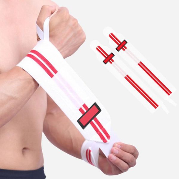 

pair wristband wrist support weight lifting gym training brace straps wraps powerlifting fitness, Black;red