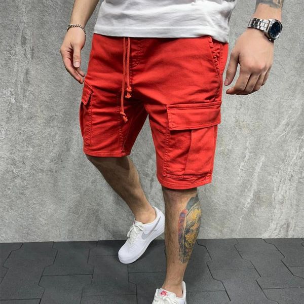

men's shorts casual overalls multi-pocket military uniforms summer outdoor sports pants 2021, White;black
