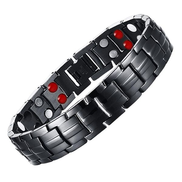 

link, chain men fashion double row black bracelet magnetic jewelry