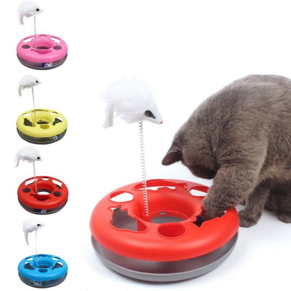 

cat toys pet cats bell ball disk chase track plate kitten interactive playing toy
