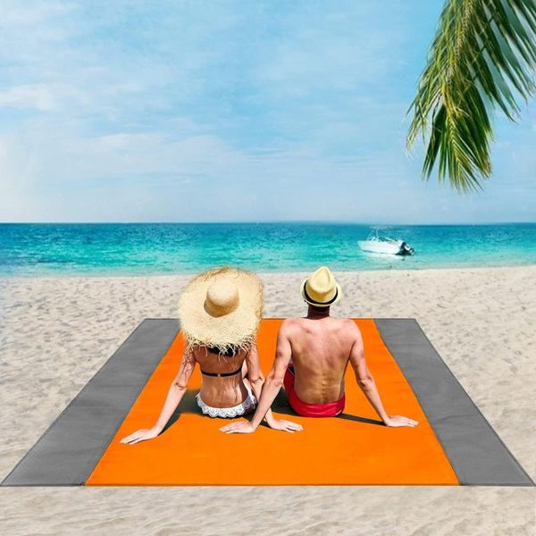 

outdoor pads sandproof beach blanket oversized picnic lightweight travel accessories family waterproof soft stakes camping mat