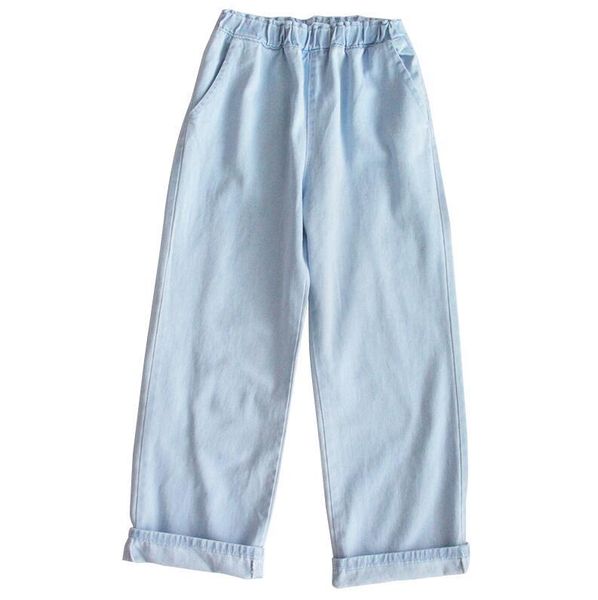 

women's jeans loose high waist blue harajuku wide leg pants