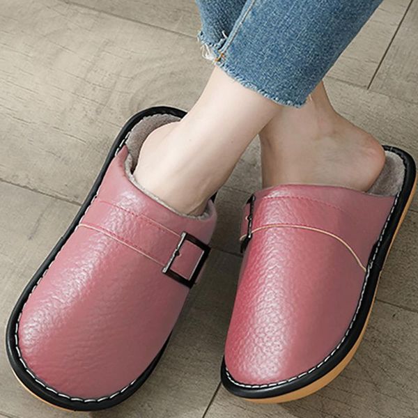 

slippers thicken keep warm home slipper woman shoes winter waterproof cotton non-slip large size, Black