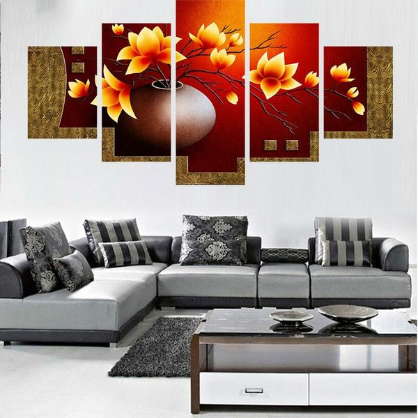 

other home decor modern canvas painting frame art poster wall 5 panel flower modular picture decoration print on for living room