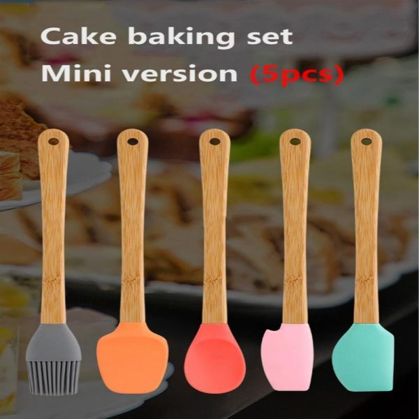 

tools & accessories cake silicone cream butter spatula mixing batter scraper brush baking five-piece tool kitchenware