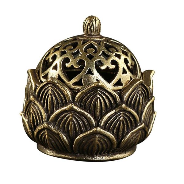 

fragrance lamps 1pc mini lotus censer creative incense burner copper holder decor