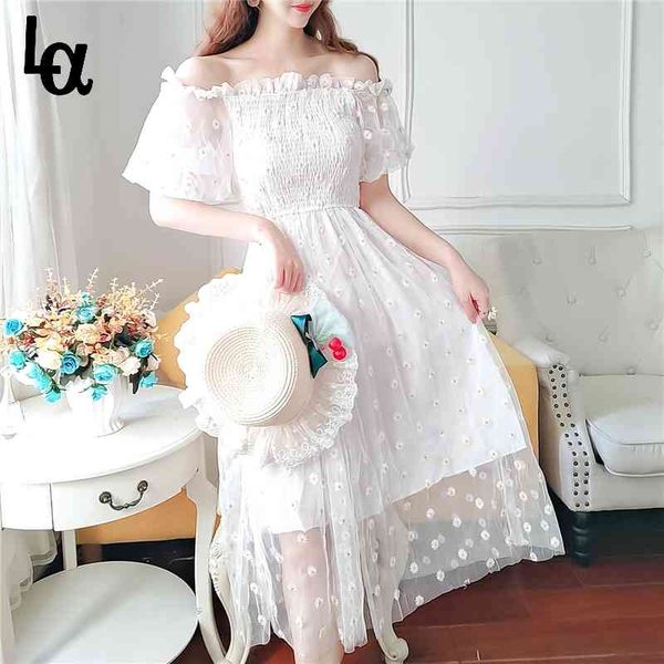 

summer floral dress women french style elegant lace chiffon embroidered korean slim fit midi 210519, Black;gray