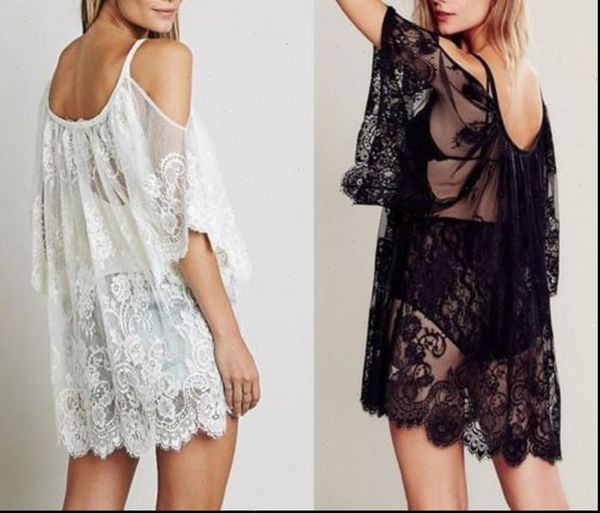 

cover up lace hollow womens dresses crochet swimsuit beach summer ups bathing suit wear tunic, Black;gray