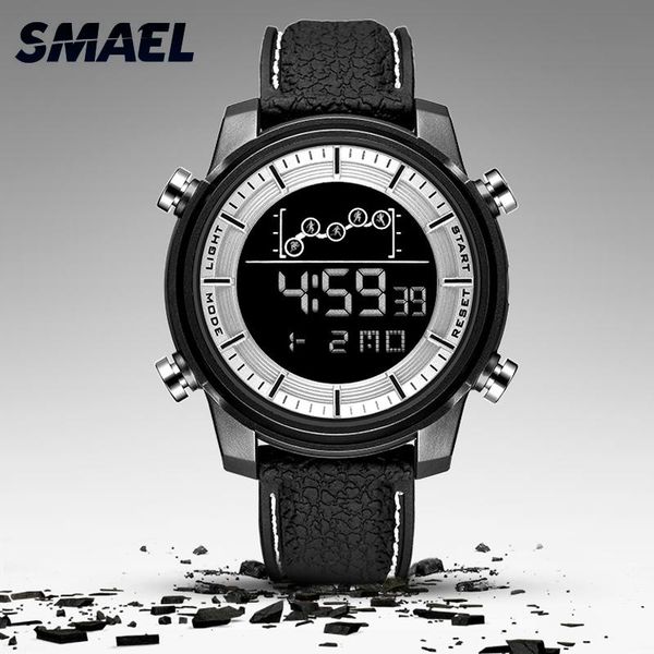 

wristwatches smael watches men luxury digital sport watch for waterproof big dial led electronic military men's wristwatch relojes homb, Slivery;brown