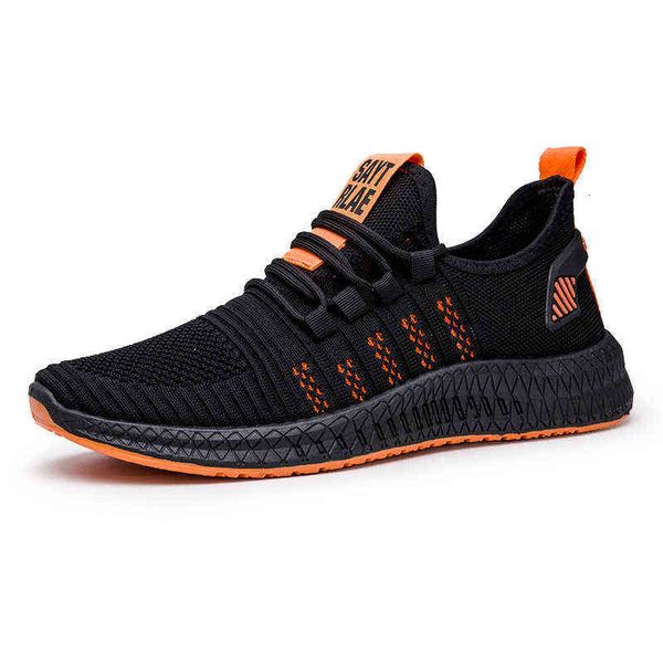 

2021 autumn men's shoes fashion sports korean casual sneakers student flying woven, Black