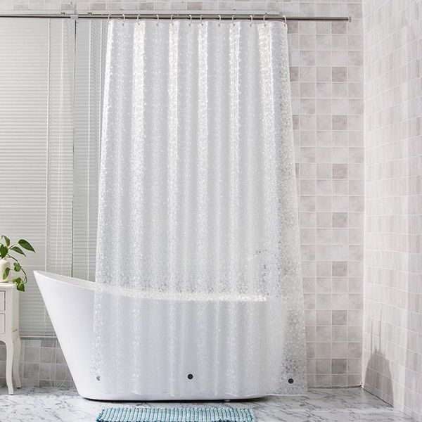 

shower curtains cobblestone peva 3d waterproof curtain transparent white clear bathroom luxury bath with 12pcs hooks