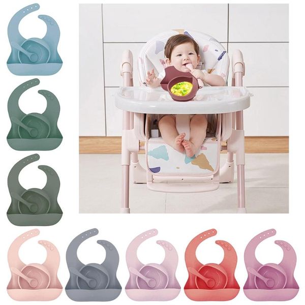

pcs solid colour baby silicone bowl toddler feeding with bib spoon dishes xx9f bibs & burp cloths