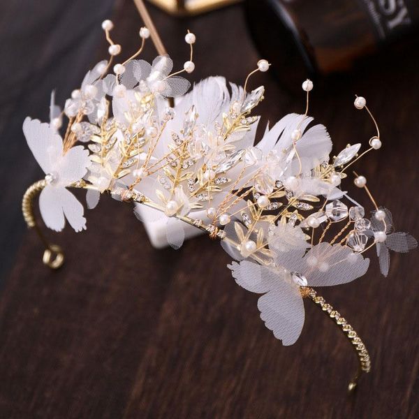 

hair clips & barrettes super fairy butterfly jewelry pearls rhinestone tiaras and crowns headbands for women girls bride wedding accessories, Golden;silver