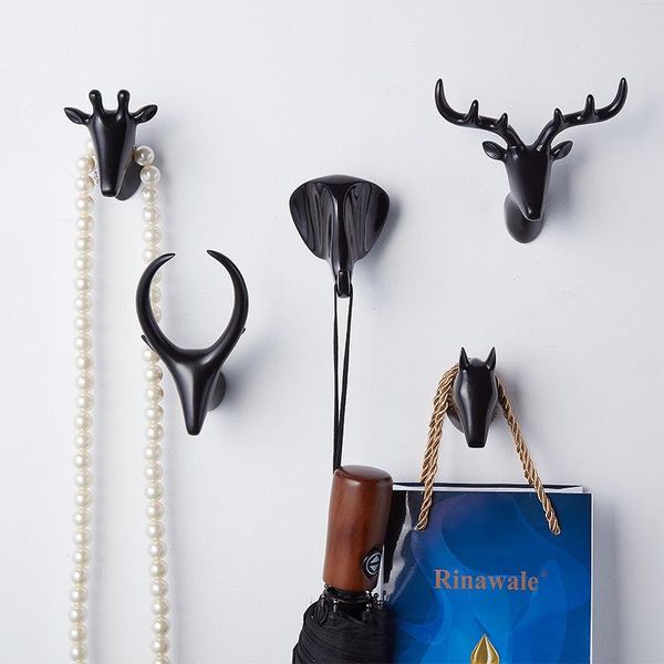 

hooks & rails animal head hook kindergarten mural wall hanging storage resin children's room coat nordic