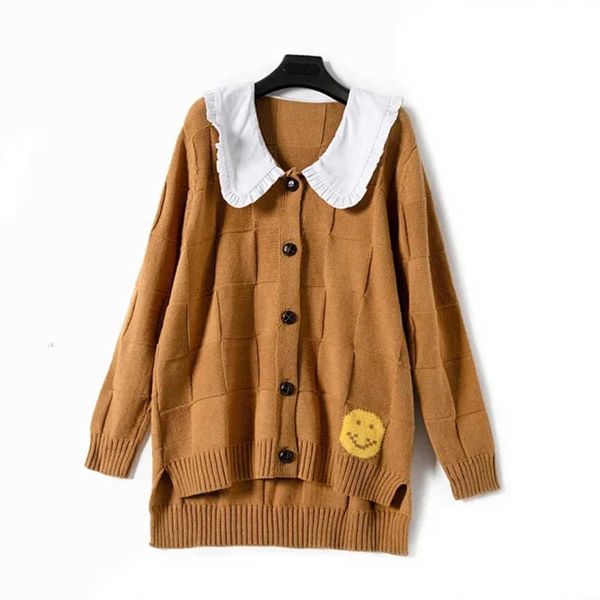 

women's sweaters sweaters fake two pieces sweater women long sleeve peter pan collar sweet autumn winter ladies knit cardigan ja qplo, White;black