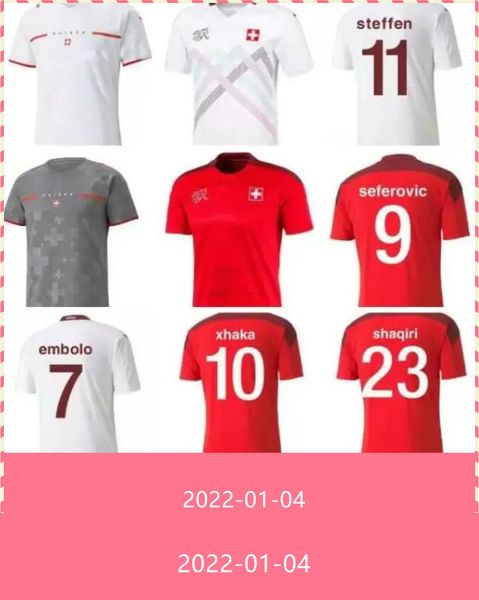 

2021 2022 switzerland home away soccer jersey 21 22 seferovic embolo akanji zakariaxhaha football shirt men tshirts, Black;yellow