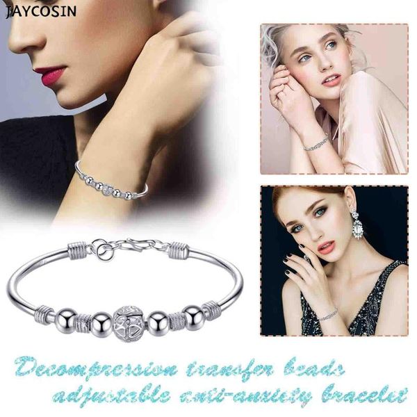 

link, chain adjustable anti-anxiety rotation women transport bead lantern bracelet pendant anklet female anklets ankle bracelets, Black