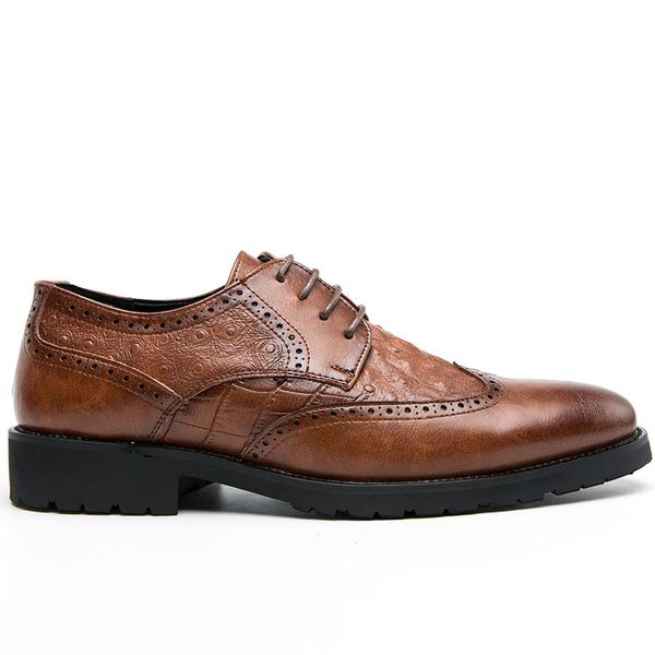 

464748 size 2021 spring new korean style trendy british-style mens casual leather shoes trendy korean mens derby shoes, Black