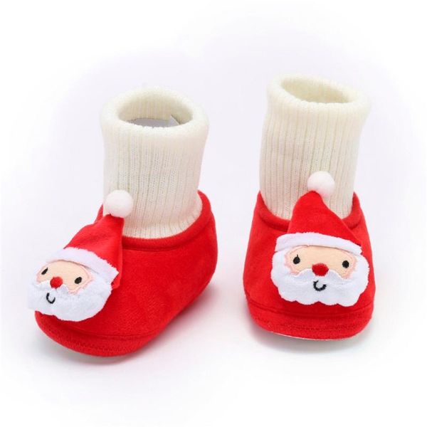 

toddler baby shoes christmas deer cartoon born boys girls first shoe winter warm soft sole non-slip cotton for 70 slipper, Black;grey
