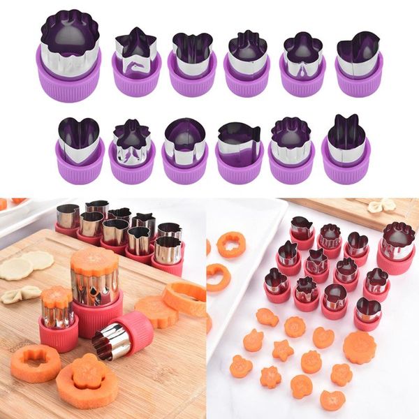 

set of 12 cookie cutters sandwiches fruit cutter shapes stainless steel vegetable fondant cake mould kitchen accessories baking & pastry too